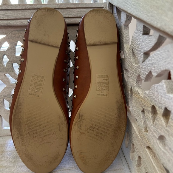 Chelsea Crew Women’s Stallion Brown Tan Studded Flats Loafers 39 - Picture 8 of 9